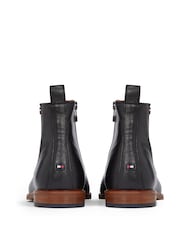 Tommy Hilfiger Black Leather Zip Chelsea Boots - Image 5 of 6