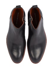 Tommy Hilfiger Black Leather Zip Chelsea Boots - Image 6 of 6