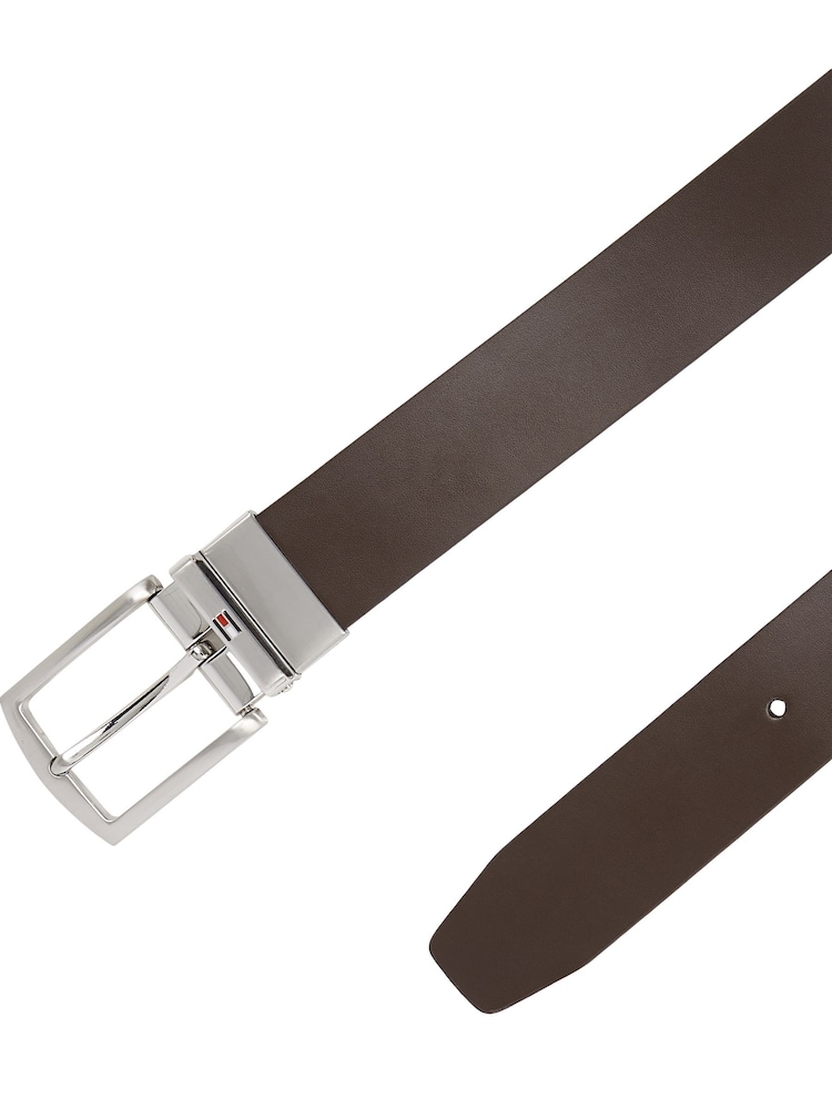 Tommy Hilfiger Brown Denton Reversible 3.5cm Belt - Image 2 of 3
