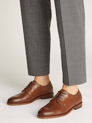 Tommy Hilfiger Purple Leather Derby Shoes - Image 1 of 6