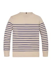 Tommy Hilfiger Unisex Regular Fit 100% Cotton Stripe Long Sleeve T-Shirt - Imagen 3 de 3