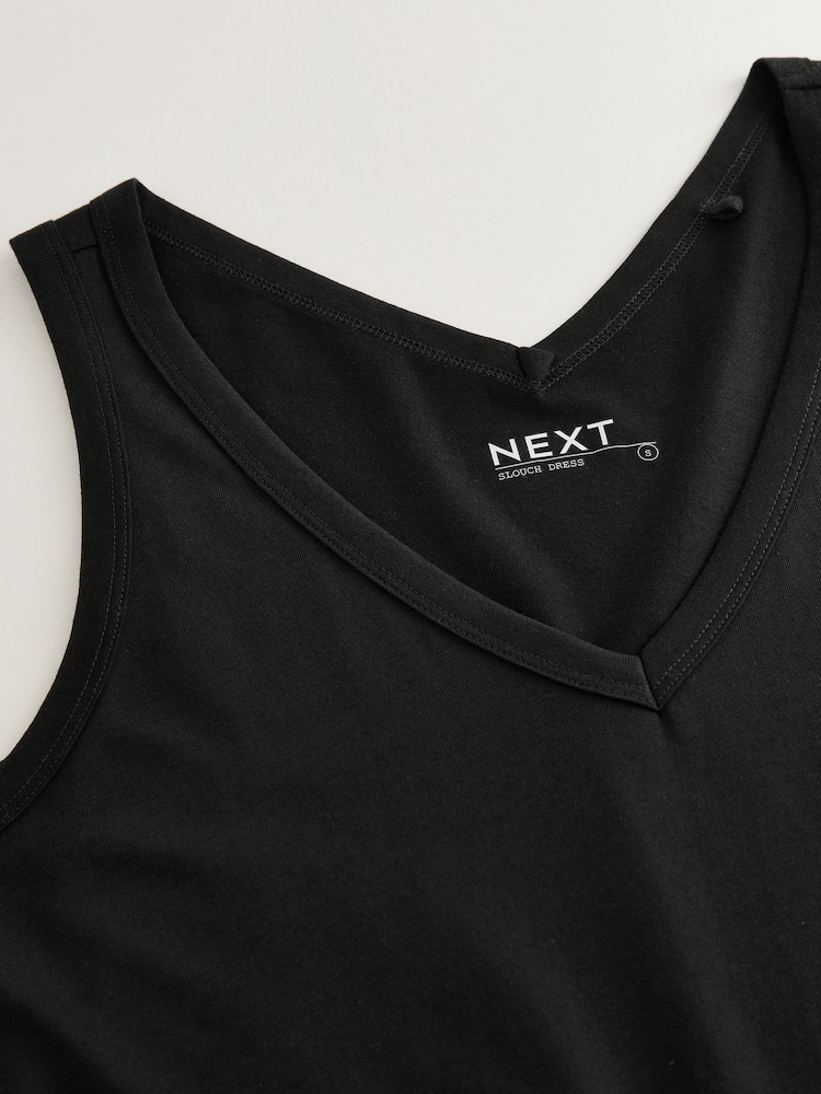 Black Sleeveless V-Neck Slouch Dress - Image 3 of 3