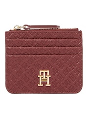 Tommy Hilfiger Red Monogram Card Holder - Image 1 of 4