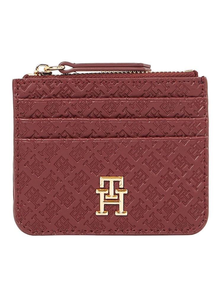 Tommy Hilfiger Red Monogram Card Holder - Image 1 of 4