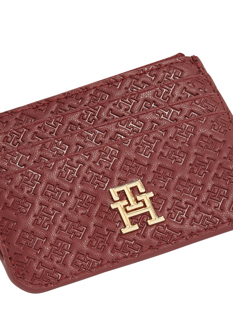 Tommy Hilfiger Red Monogram Card Holder - Image 3 of 4