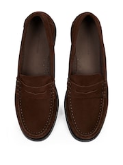 Tommy Hilfiger Brown Classic Suede Loafers - Image 6 of 6
