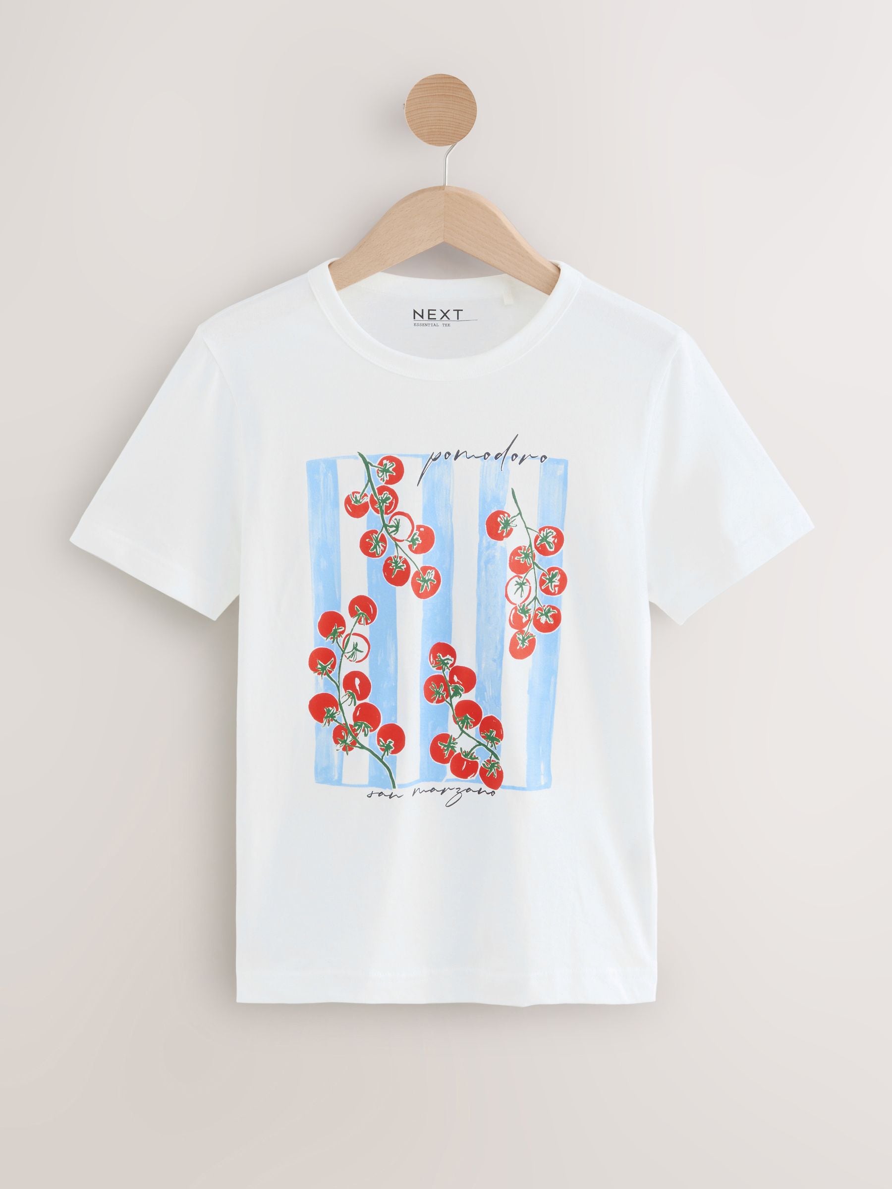 Buy Graphic Tomato Print White Essential Pure Cotton Short Sleeve