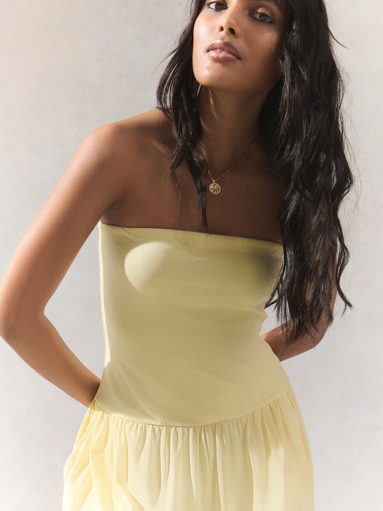 Roomgeel - Drop Waist Bandeau Maxi Length Jersey Dress - Image 2 of 4