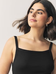 Black Strappy Maxi Length Ribbed Dress - Image 3 of 6