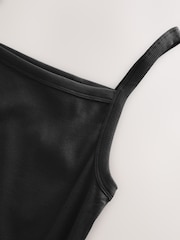 Black Strappy Maxi Length Ribbed Dress - Image 5 of 6