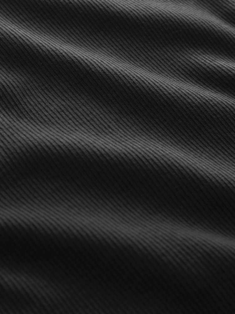 Black Strappy Maxi Length Ribbed Dress - Image 6 of 6