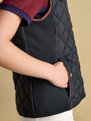 Joules Official Scone Navy Showerproof Diamond Quilted Gilet - Image 10 of 12