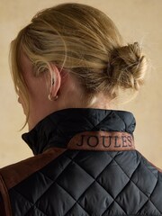 Joules Official Scone Navy Showerproof Diamond Quilted Gilet - Image 11 of 12