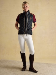 Joules Official Scone Navy Showerproof Diamond Quilted Gilet - Image 5 of 12
