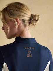 Joules Official Scone Navy 1/4 Zip Long Sleeve Top - Image 8 of 11