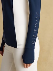 Joules Official Scone Navy 1/4 Zip Long Sleeve Top - Image 9 of 11