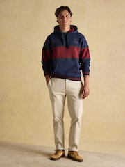 Joules Official Scone Navy Colourblock Hoodie - Image 3 of 8