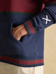 Joules Official Scone Navy Colourblock Hoodie - Image 5 of 8