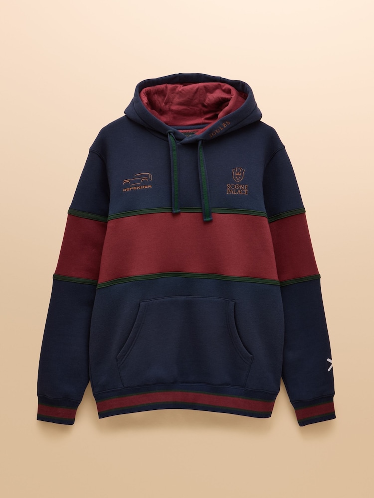 Joules Official Scone Navy Colourblock Hoodie - Image 8 of 8