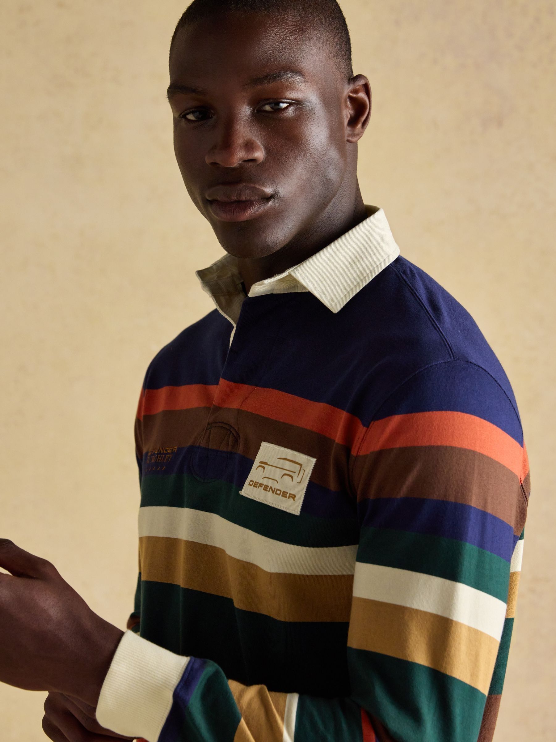Buy Joules Official Burghley Multi Stripe Unisex Rugby Shirt from