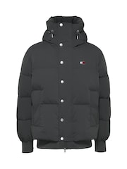 Tommy Jeans Black Relaxed Branded Puffer Jacket - Image 5 of 7