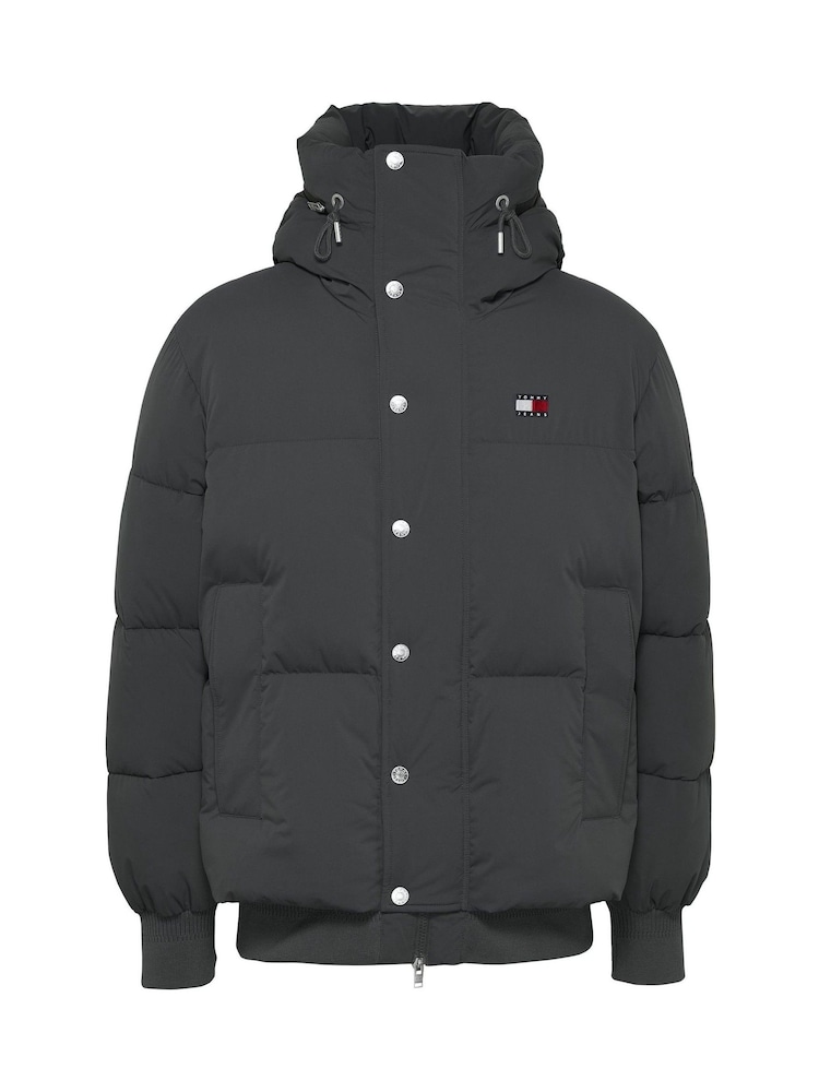 Tommy Jeans Black Relaxed Branded Puffer Jacket - Image 5 of 7
