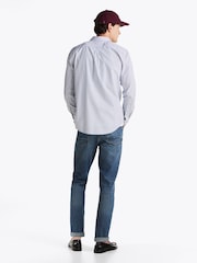 Tommy Hilfiger Blue Regular Fit Flex 100% Cotton Classic Poplin Stripe Shirt - Image 2 of 5