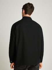 Tommy Jeans Black Relaxed Canvas 100% Cotton Corduroy Overshirt - Image 2 of 7