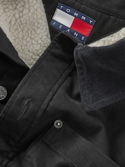 Tommy Jeans Black Relaxed Canvas 100% Cotton Corduroy Overshirt - Image 7 of 7