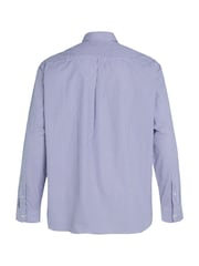 Tommy Hilfiger Blue Regular Fit Plus Flex Poplin Stripe 100% Cotton Shirt - Image 6 of 6