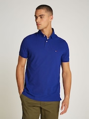 Tommy Hilfiger Blue Regular Fit Stretch 1985 Cotton Polo Shirt - Image 1 of 7