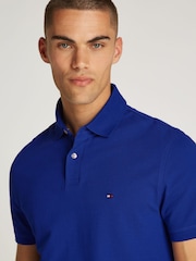 Tommy Hilfiger Blue Regular Fit Stretch 1985 Cotton Polo Shirt - Image 4 of 7