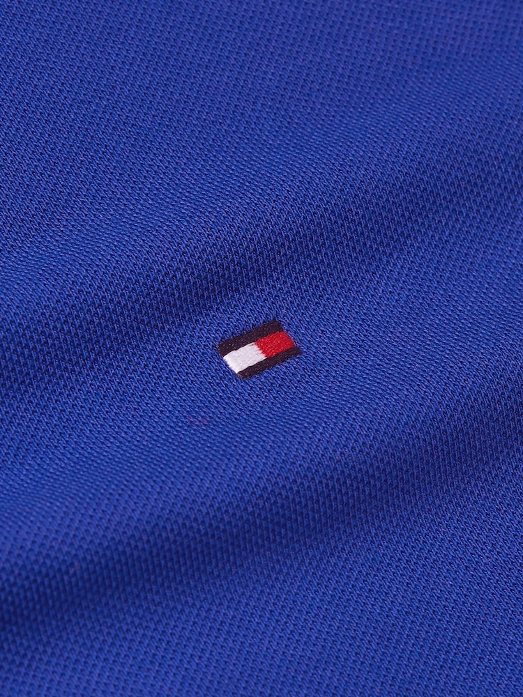 Tommy Hilfiger Blue Regular Fit Stretch 1985 Cotton Polo Shirt - Image 7 of 7