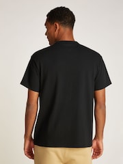 Tommy Jeans Black Relaxed Linear Logo 100% Cotton T-Shirt - Image 2 of 7