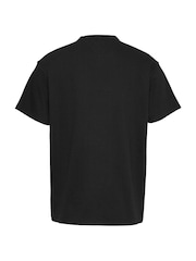 Tommy Jeans Black Relaxed Linear Logo 100% Cotton T-Shirt - Image 6 of 7