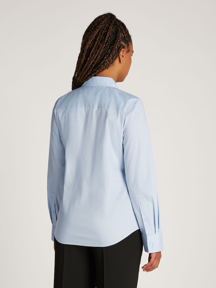 Tommy Hilfiger Blue Regular Fit Essential Poplin Shirt - Image 2 of 6
