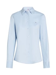 Tommy Hilfiger Blue Regular Fit Essential Poplin Shirt - Image 5 of 6
