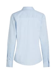 Tommy Hilfiger Blue Regular Fit Essential Poplin Shirt - Image 6 of 6