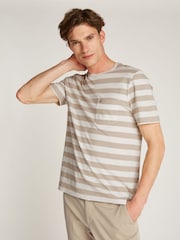 Tommy Hilfiger White Regular Fit Essential 100% Cotton T-Shirt With Patch Chest Pocket - Image 1 of 5