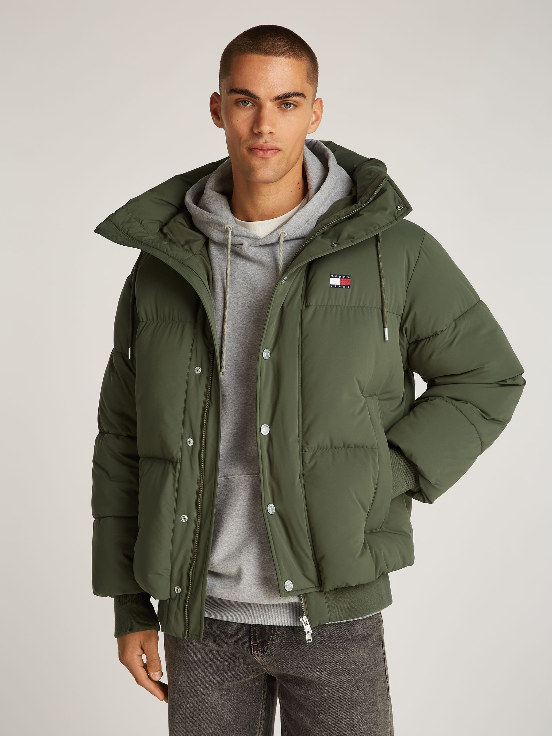 Buy Tommy Jeans Green Relaxed Branded Puffer Jacket from