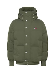 Tommy Jeans Green Relaxed Branded Puffer Jacket - Image 5 of 7