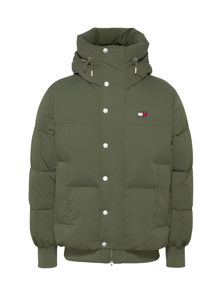 Tommy Jeans Green Relaxed Branded Puffer Jacket - Image 5 of 7