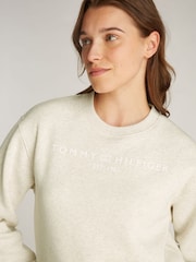 Tommy Hilfiger Natural Regular Fit Modern Crew Neck Sweatshirt - Image 4 of 6