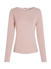 Tommy Hilfiger Pink Slim Fit Long Sleeve T-Shirt - Image 5 of 6