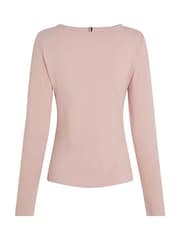 Tommy Hilfiger Pink Slim Fit Long Sleeve T-Shirt - Image 6 of 6