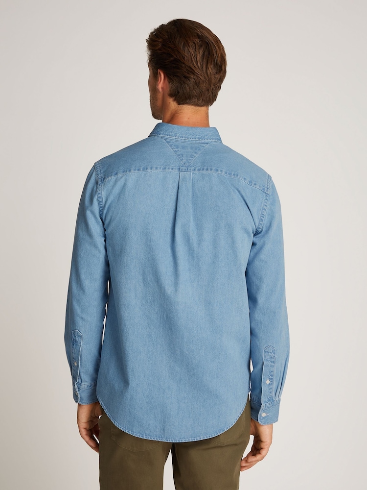 Tommy Hilfiger Blue Regular Fit Denim 100% Cotton Shirt - Image 2 of 6