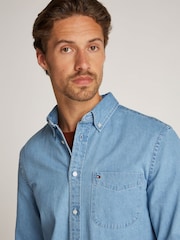 Tommy Hilfiger Blue Regular Fit Denim 100% Cotton Shirt - Image 3 of 6