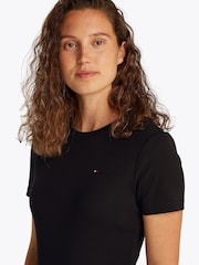 Tommy Hilfiger Black Slim Crew Neck Short Sleeve 100% Cotton T-Shirt - Image 5 of 6