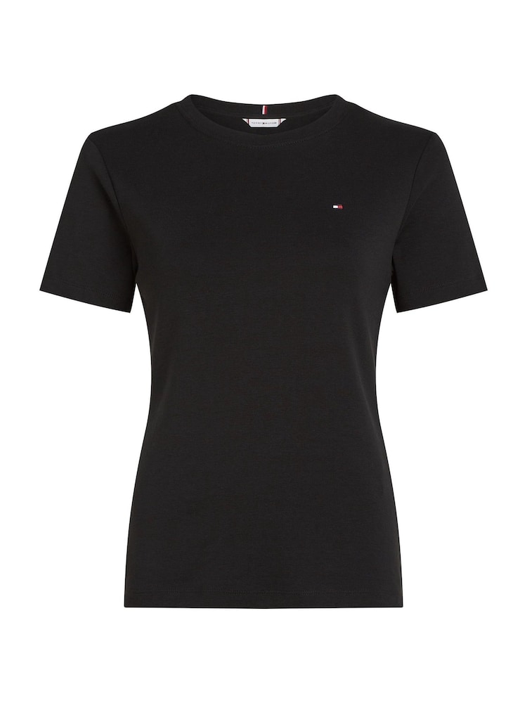 Tommy Hilfiger Black Slim Crew Neck Short Sleeve 100% Cotton T-Shirt - Image 6 of 6