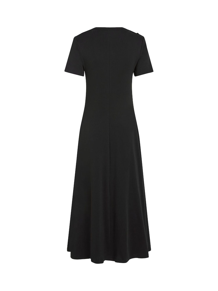 Tommy Hilfiger Black 100% Cotton Dress With Gold  Button - Image 5 of 5